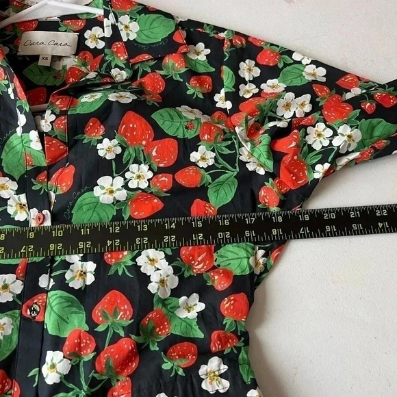 Cara Cara Robin Floral Mini Dress Womens Size XS Wild Black Strawberry - Picture 8 of 12